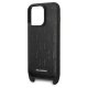 Karl Lagerfeld iPhone 14 Pro vāciņš ar siksniņu Monogram Plaque Logo Melns