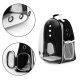 Pet carrier backpack with front window for cat or small dog, black
