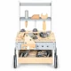 Koka darbagalds bērniem ECOTOYS staigulis ratiņi ar instrumentiem 34 elementi