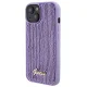 Guess iPhone 15 vāciņš Sequin Script Metal, violets