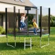 4FIZJO CLASSIC dārza batuts ar tīklu un kāpnēm 312 cm 10 FT, zaļi melns
