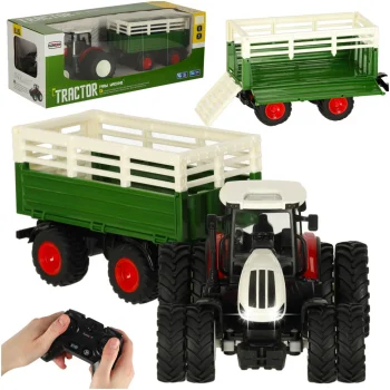 Radiovadāms traktors ar piekabi 2,4 GHz, RC lauksaimniecības tehnika bērniem