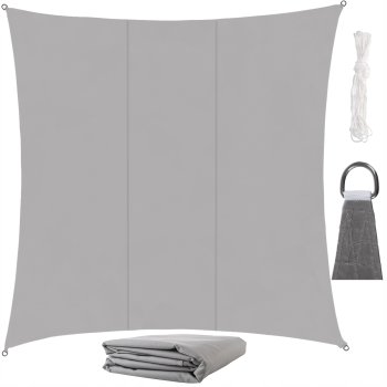 Gardlov saules buras nojume 3.6x3.6m, pelēka
