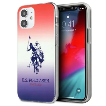 Чехол U.S. Polo Assn. для iPhone 12 mini Gradient Pattern, красно-синий