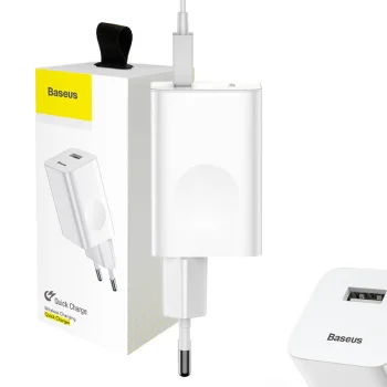 Сетевое зарядное устройство USB Baseus CCALL-BX02 Quick Charge 3.0 24W Белое