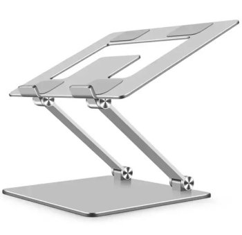 Alumīnija portatīvā datora statīvs, salokāms, sudraba krāsā
