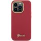 Guess Silicone Script Metal Logo & Frame case for iPhone 15 Pro - red