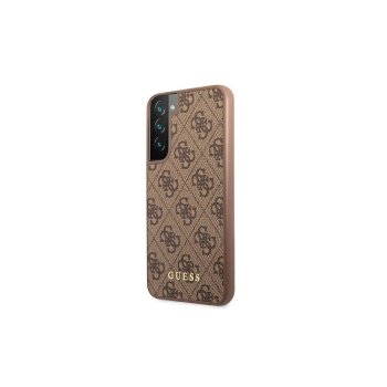 Samsung Galaxy S22 5G (SM-S901) Guess 4G Metal Gold Logo Case Cover, Brown | Telefona Maciņš Vāks Apvalks Bampers