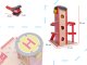 LULILO Bērnu Spēļu Rotaļu Koka Ugunsdzēsības Depo | Kids Wooden Toy Fire Station