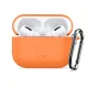 Austiņu maciņš Tech-Protect Silicone Hook priekš AirPods Pro ar karabīni, oranžs