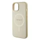Guess iPhone 15 Plus чехол Saffiano MagSafe, золотой