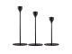 Glamour Metal Candlestick Set, 3 pcs, Black