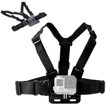 Chest Mount Harness for Action Cameras and Smartphones AP29, Black