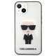 Karl Lagerfeld iPhone 13 mini vāciņš Ikonik Karl, caurspīdīgs