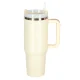 Termokrūze ar salmiņu un rokturi, 1200ml, krēmkrāsa