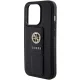 Guess iPhone 15 Pro Max vāciņš Grip Stand 4G Saffiano Strass, melns
