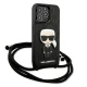 Чехол Karl Lagerfeld Leather Monogram Patch and Cord для iPhone 13 Pro / 13, Черный