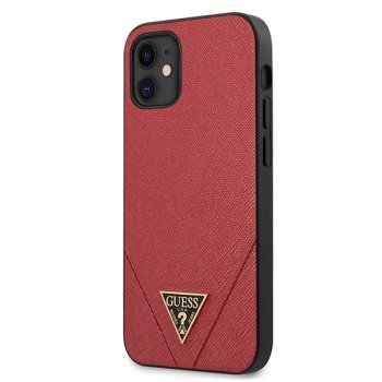 Apple iPhone 12 mini 5.4'' Guess Saffiano Case Cover (GUHCP12SVSATMLRE), Red | Чехол Кейс Бампер...