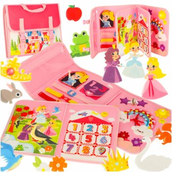 Сенсорный бизиборд Монтессори рюкзак для детей, розовый