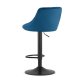 Swivel Velvet Bar Stool with Adjustable Height and Footrest, Navy Blue
