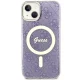 Guess iPhone 14 vāciņš IML 4G Gold Stripe MagSafe, violets