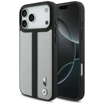 BMW iPhone 17 Pro Max vāciņš M Perforated Stripe Logo MagSafe, pelēks