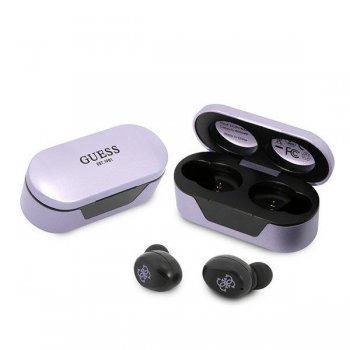 Guess GUTWST31EU TWS Bluetooth headphones + docking station purple/purple