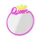 Forever Light Mirror LED Neon QUEEN, Silts Balts/Rozā