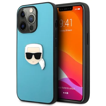 Чехол Karl Lagerfeld Leather Ikonik для iPhone 13 Pro Max, синий