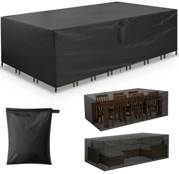 Heavy Duty Waterproof Garden Furniture Cover 242x160x100 cm, Black