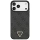 Guess iPhone 17 Pro Max vāciņš Leather 4G Triangle Strass MagSafe, melns