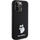 Karl Lagerfeld iPhone 15 Pro vāciņš Silicone Choupette Metal Pin, melns