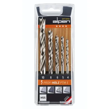 Alpen PTM 5 Profi Holz koka urbju komplekts, 5 gab. (4-10 mm)