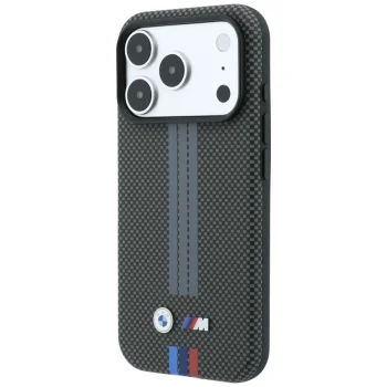 Чехол BMW M Quadrille Kevlar MagSafe для iPhone 18 Pro Max / 17 Pro Max, темно-серый