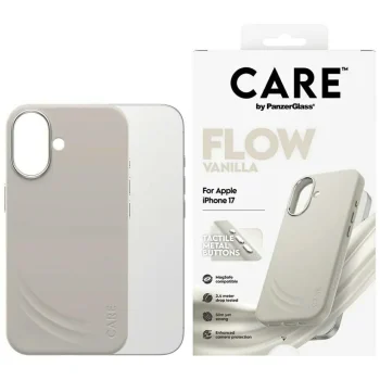 Чехол CARE by PanzerGlass FLOW MagSafe для iPhone 17 — бежевый
