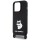 Karl Lagerfeld iPhone 15 Pro Max Case Crossbody Silicone Choupette, Black
