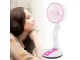Bezvadu saliekams galda ventilators ar LED lampu, 5W, rozā