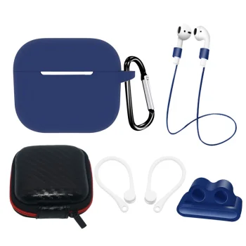 Набор аксессуаров и силиконовый чехол для AirPods 3 с карабином,...