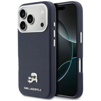 Karl Lagerfeld Saffiano MagSafe Case for iPhone 17 Pro, Blue