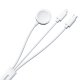 Joyroom S-IW008 3‑in‑1 magnētiskais lādēšanas kabelis USB‑A – Lightning/USB‑C 1,2 m – balts