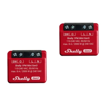 Комплект умных реле Shelly 1PM Mini Gen3 WiFi/Bluetooth 8A