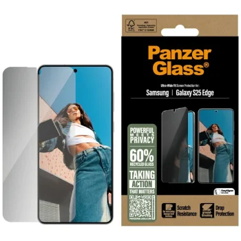 PanzerGlass Ultra-Wide Fit privātuma stikls Samsung Galaxy S25 Edge - caurspīdīgs | Privacy Glass Clear