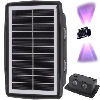 Multicolor LED Solar Facade Wall Lamp with Twilight Sensor IP65