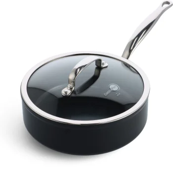 GreenPan Barcelona Pro Sauté Pan 24 cm with Lid, 3.4 L, Black