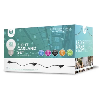 Outdoor Lights Decoration Balls Festoon Lighting 12m + 10 G45 Bulbs (White)