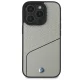 BMW iPhone 16 Pro vāciņš Sign Leather Textured and Line MagSafe, pelēks