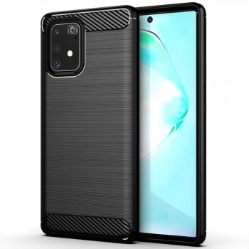 Samsung Galaxy S10 Lite (SM-G770F) Carbon Flexible Cover TPU Case, Black | Telefona Maciņš Vāciņš Apvalks Bampers