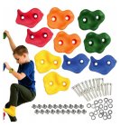 Children's Climbing Stones Rocks Indoor Outdoor Playground Climbing Wall Holds Grips, Set of 10
