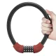 Rockbros RKS870-BK velosipēda slēdzene ar kodu, tērauda trose, 85 cm, Sarkana