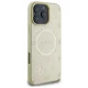 Чехол Guess Saffiano Peony Classic Logo MagSafe для iPhone 16 Pro Max – золотой